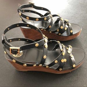 Tory Burch Black Darren Wedge Sandal | Size: 10